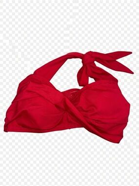 Source Unknown Red Twist Halter Bikini Top